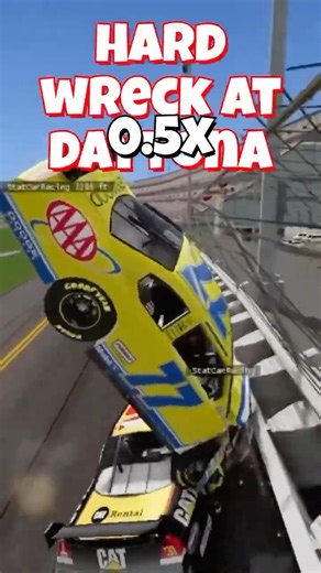 Hard wreck at Daytona Speedway #beamng #nascar #racing #gaming #nascarcrashes #shorts