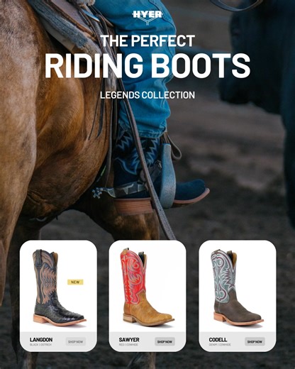 Since inventing the cowboy boot over a century ago, Hyer has been consistently blending tradition with comfort. Cushioned insoles and tough outsoles let you look sharp and feel great whether you’re on the ranch or in the city these are your boots. Official sponsor of the National High School Rodeo. | Hyer Boots