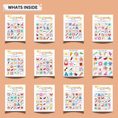 Summer Activity: Bingo Cards Printable for Kids, Beach Party Game PDF, Classroom Activity, Preschool Bingo Game, Instant Download - Etsy