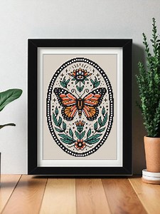 Monarch Butterfly Cross Stitch Pattern PDF – Tattoo-inspired Spring Needlepoint Design- Instant Download - Etsy
