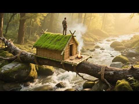 72 Hours Alone on a Fallen Tree Shelter