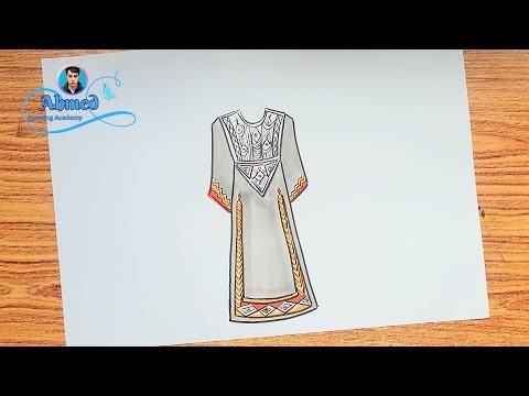 رسم الثوب الفلسطيني المطرز