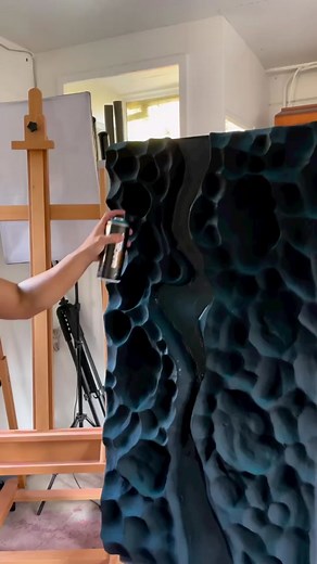 Emerald Abstract Sculpted Texture Painting with Epoxy Paste and Resin