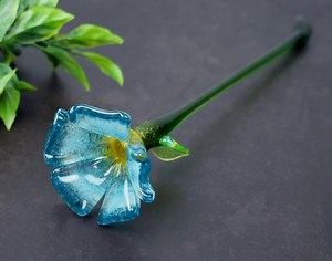 Hand Blown Glass Forget Me Not Flower: Memorial Gift - Etsy
