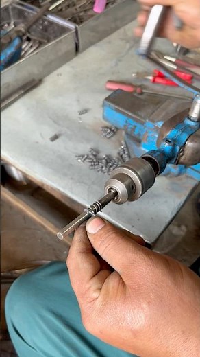 Simple Small Spring Making with Drill Machine | Steel Wire Pressure Spring DIY #shorts
