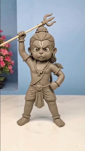Handmade Clay Hanuman Ji Idol Making Step by Step 🚩 #Shorts