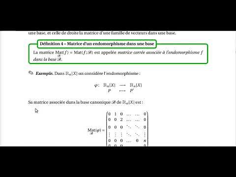 Chapitre 19 Matrice d'un endomorphisme