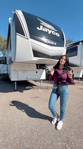 Rear Living Fifth Wheel That Feels Like Home 😍🚐 The Jayco Eagle HT 29RLC is a couple-friendly fifth wheel designed for relaxed travel, easy towing, and residential comfort. With a bright rear living layout and Jayco’s trusted build quality, it’s ideal for weekend getaways, seasonal camping, or extended road trips without stepping into an oversized rig. – Rear living room with theater seating and large windows – Tri-fold sofa for guests or extra sleeping space – Spacious kitchen with solid-surf