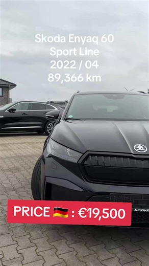 Price : €18,500 #Skoda Enyaq 60 Sport line 2022 / 04 86,366 km #Viral #IMPORT #France #Portugual