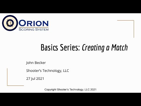 Setting Up a Match in Orion