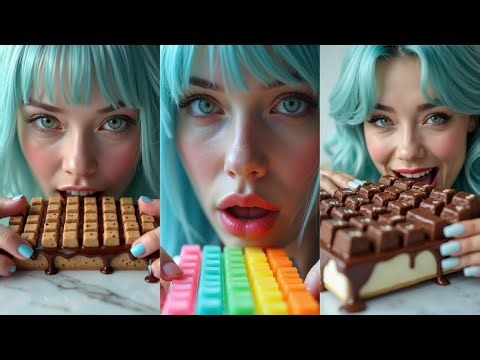 ASMR Eating Gummy Bear, Cheese & Chocolate Chewy Keyboard Sounds for Sleep 😴 No Talking | Sleep LIVE