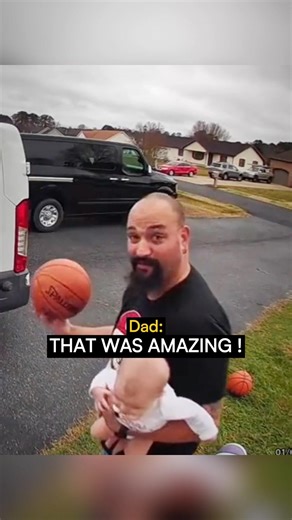 Dad Shows His Baby His Elite Basketball Skills