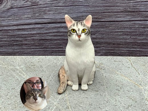 Personalized Cat Wedding Cake Topper, Handmade Polymer Clay Pet Figurine, Custom Kitty Statue for Bridal Cake - Etsy