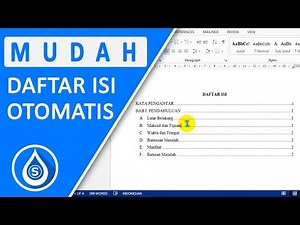 How to easily create a table of contents Automatically in Ms Word - Setetes Ilmu