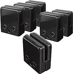 6pcs Glass Clamps 8-10mm Stainless Steel 304, Black Glass Clips