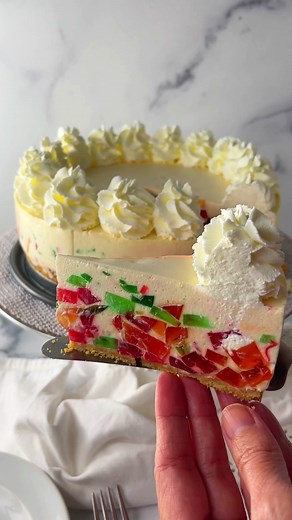 Found this cool “retro” prism cake in my grandmother’s recipe box. It’s probably from the 70s. So fun to make. Have you ever heard of a Crown Jewel or Prism Cake? Find the recipe on my blog - link in bio.https://www.momlovesbaking.com/rainbow-crown-jewel-cake/ 🌈 #prismcake #stainedglasscake | Mom Loves Baking