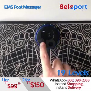 Electric EMS Foot Massage Pad Feet Acupuncture 1 for TT$99.99 2 for TT$150 WhatsApp: (868) 398-2388 🚚FREE Delivery Available Every Day, Including Public Holidays. 📦 Same-Day Delivery Available Everyday in Trinidad & Tobago 🛡 30-Day Warranty Seleport — Instant Shopping, Instant Delivery Foot Circulation Massager with EMS Technology Improve Circulation: Utilizing EMS technology, this massager enhances blood circulation in the feet and legs, reducing muscle weakness and alleviating foot conditio