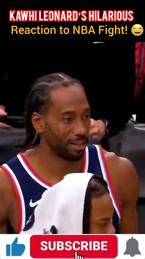 Kawhi Leonard’s Hilarious Reaction to NBA Fight! 😂 #shorts #ytshort #Nbashorts #nbahighlightstoday