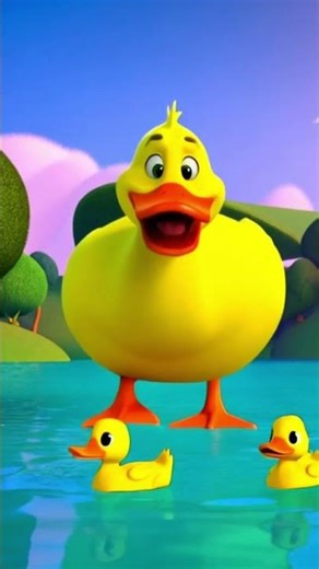 Five Little Ducks 🦆 | Swimming Song Short 🎶 | Cute Cartoon Viral #Shorts #cartoon #kids#ducklingspro