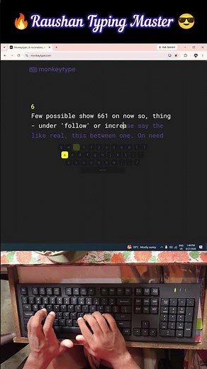 ⚡ 84 WPM Typing Speed Test | Can You Beat This? ⌨️🔥 #84wpm #fasttyping #raushantypingmaster