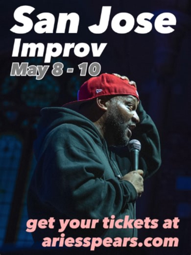 San Jose! We're coming to you soon, so buckle up! It's gonna be a wild one! Get your tickets now! - May 8-10th - Improv - San Jose, CA #Improv #SanJoseCA #ariesspears #AriesSpearslive #StandUp TICKETS - https://ariesspears.com/pages/tour