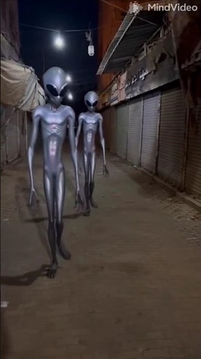 Aliens are walking down the street