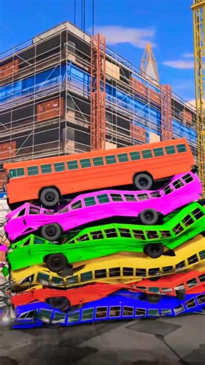 1000 Feet se gir gayi 3 Bus! Khatarnak Crash Test! 😱#viralvideo #gaming #beamngdrive #trending