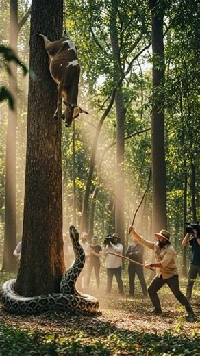 Python Attacks Hanging Cow, But This Brave Farmer Fights Back!
