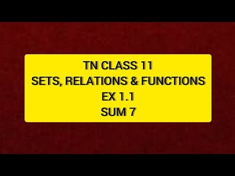 TN 11th Maths Sets, Relations & Functions EX 1.1 Sum 7