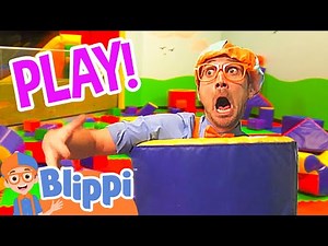 Learn Colors and Play With Blippi at an INDOOR PLAYGROUND! |Fun & Toys | Educational Videos For Kids
