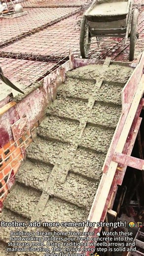 Building Concrete Stairs: Super Strong Work! 🏗️🔥