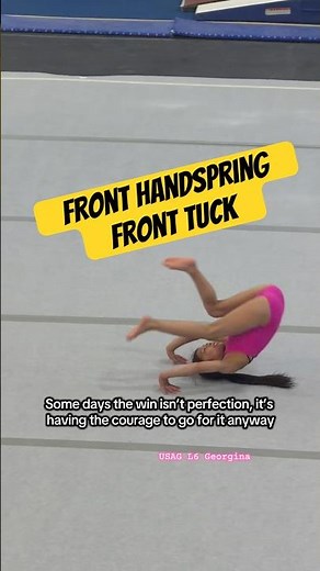 One step braver - front handspring front tuck on floor #gymnasticslife #gymnast #SpringOnShorts