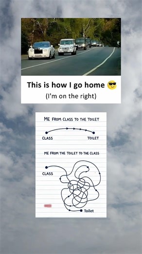 Guys me in school from class to washroom going to fastly but coming back to class is very slow 😂🤣