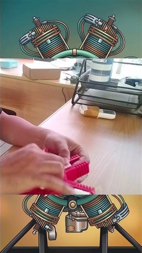 ASMR: 6-Cylinder Radial Engine Model—Full Assembly #3dprinting #enginemodel #radialengine