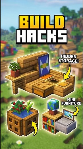 3 Build Hacks That You Didn't Know In Minecraft [ In Hindi ] #shorts #gamingshorts #minecraftbuild