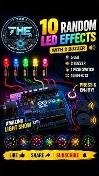 🔥10 Amazing Arduino LED Effects with 2 Buzzers | Push Button Project | Arduino UNO | DIY Electronics