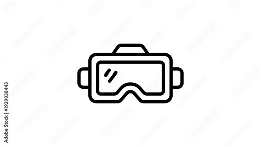 Visually engaging outline animated icon of vr headset gadget