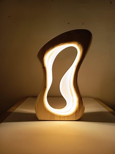 Handcrafted Wooden Table Lamp With an Organic Design and Integrated Switch. Warm LED Light. Handmade. Wood Art. - Etsy UK