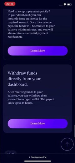 Landing page for the TerraPay payment system