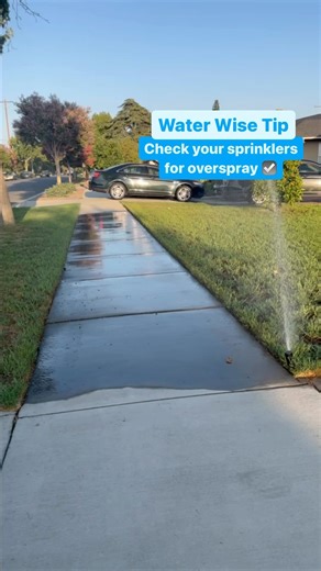Today’s water-wise tip is all about sprinklers. Now that the weather is changing it’s a good time to check if your sprinkler system is in working order. Be sure to periodically check sprinklers for any overspray, broken sprinklers, or puddling as those are signs that water is being wasted. Overspray is when water overshoots the grass and hits things that shouldn’t be watered like a fence or concrete path. A few adjustments can make a huge difference! #BeWaterWise #WaterWise | City of Rancho Cuca