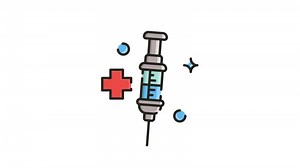 Repeating Animated Icon , Motion Graphics for Of a syringe with a red cross.