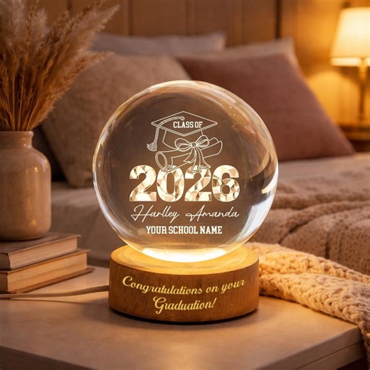 Personalized Graduation Gift, Class of 2026 Crystal Ball Night Light, Graduation Day, Graduation Gift for Senior Congrats on Your Graduation - Etsy Australia