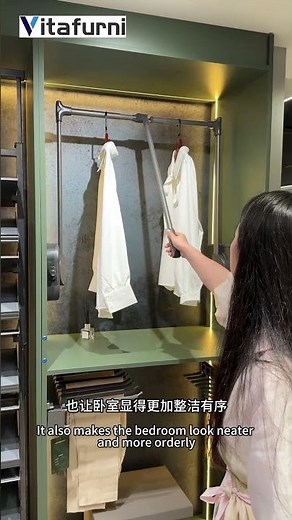Luxury Closet Hanging System | Pull-Down Wardrobe Rail Demonstration