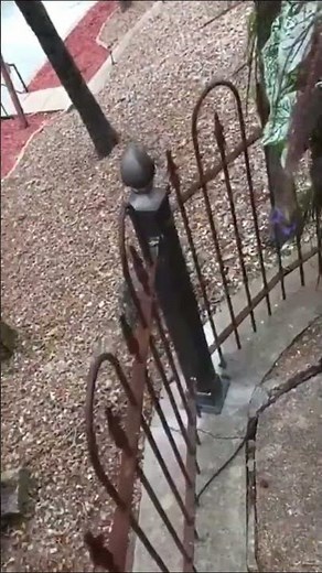 3' Tall Wrought Iron Fence Installed on Hardscape