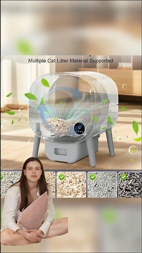Automatic Self-Cleaning Cat Litter Box - 95L, App Controlled