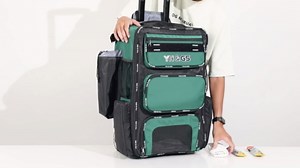 Rolling Baseball Bag,Wheeled Softball Bag with Fence Hook for TBall Bat & Equipment,Lightweight Baseball Bat with Shoe Compartment