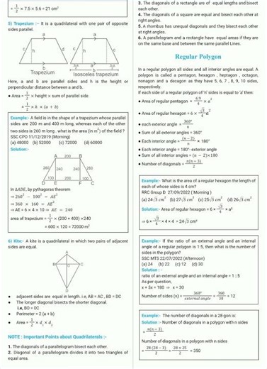 Mensuration 2D Formulas | Quick Revision | PDF in description