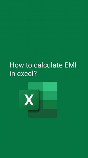 My learning sheet on Instagram: "How to calculate EMI in excel? . . #explorerpage #excel #computer #short #reel #tutorial #msexcel #exceltricks"