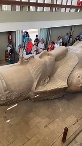 The Reclining Statue of Ramses II at Mit Rahina This colossal statue of pink granite was discovered in 1820 lying face down in a mud pit. Due to its fragile condition and damage to its lower parts (from the knees down), it was left in place at its discovery site in Mit Rahina (ancient Memphis). The Mit Rahina Open Air Museum was established around it in 1985 for its protection. This statue is part of the magnificent monuments that comprise the Great Temple of Ptah in the ancient Egyptian capital