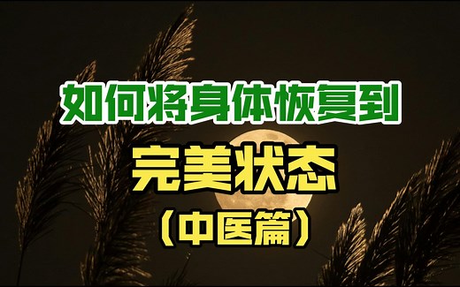 如何将身体恢复到完美状态（中医篇）
